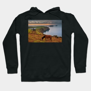 Sunset over Worms Head, Rhossili Bay Hoodie